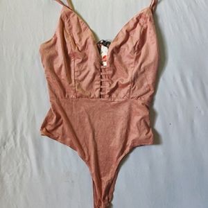Pink Spaghetti Strap Bodysuit